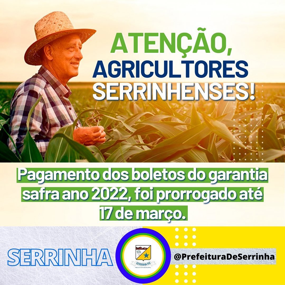 Read more about the article Atenção: agricultores serrinhenses! 📢