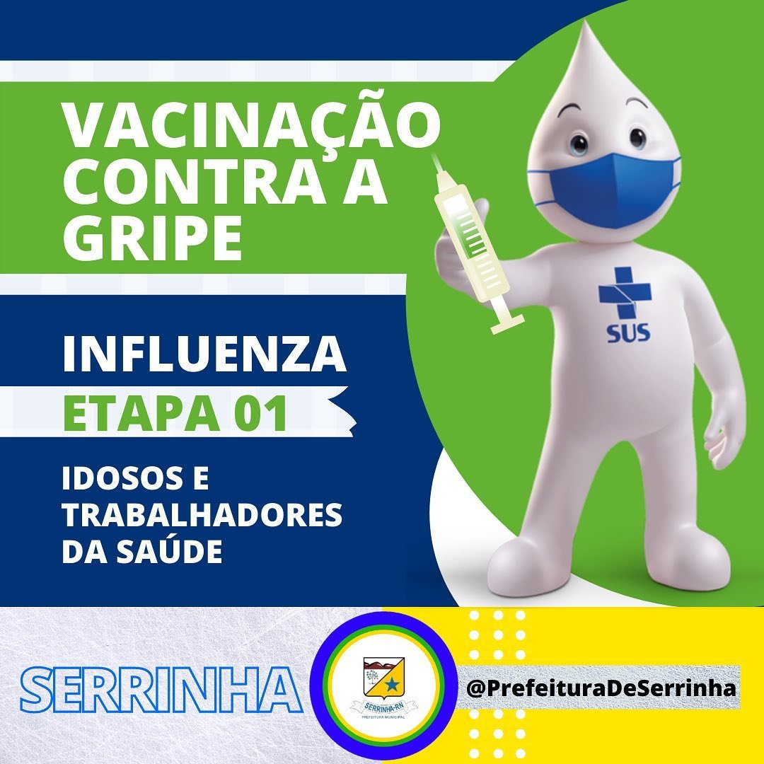 Read more about the article Secretaria Municipal de Saúde convoca idosos e profissionais da saúde para se vacinarem contra gripe • INFLUENZA •