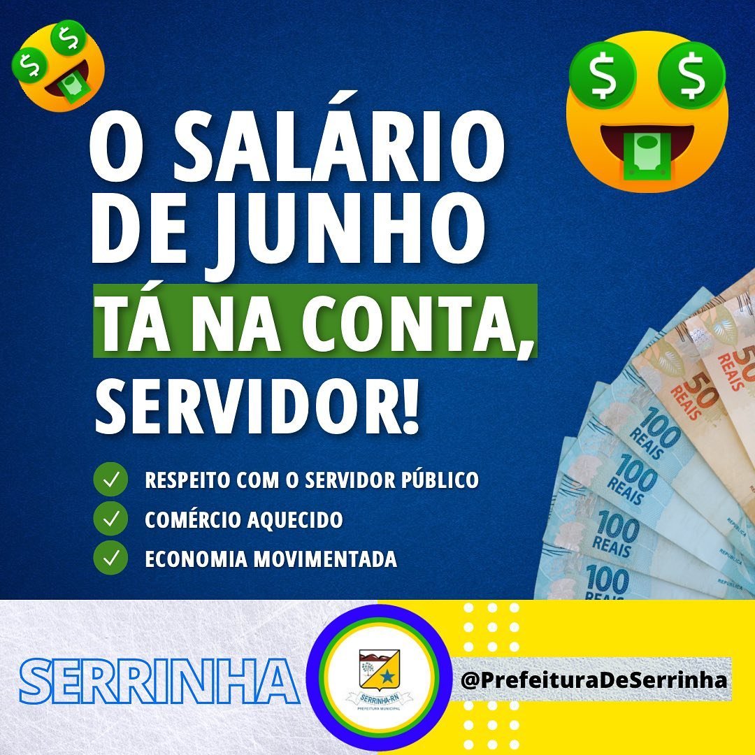 Read more about the article ATENÇÃO, SERVIDOR! O SALÁRIO DE JUNHO TÁ NA CONTA!